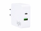 iiglo universal lader for mobil og nettbrett USB-C & USB-A thumbnail
