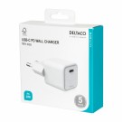 Deltaco USB-C vegglader PD 20 W, hvit thumbnail