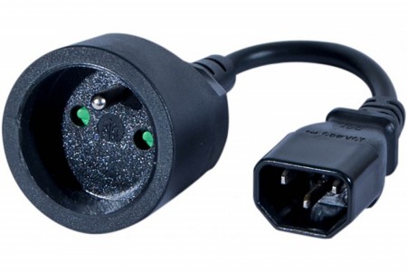 Dexlan IEC C14 til Schuko-adapter (CEE 7/5), 0,2 meter