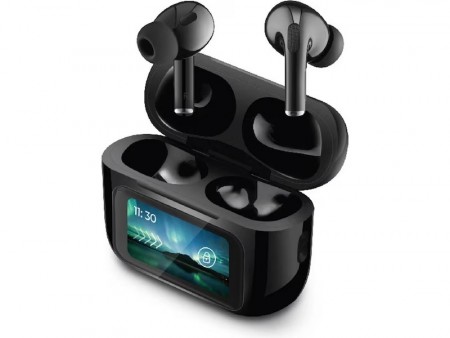 Støyreduserende in-ear-hodetelefoner med LCD-skjerm