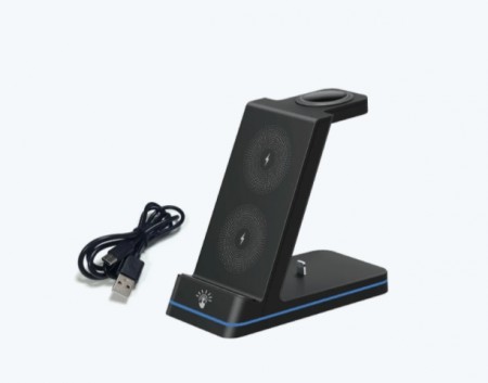 SiGN 3-i-1 Qi trådløs ladestasjon 15W med MagSafe-kompatibilitet – svart